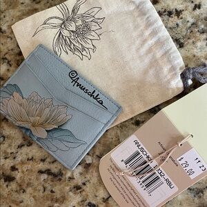 Anuschka Pastel Blue Floral Card Holder